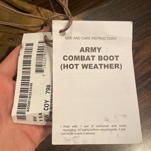 Rocky Entry Level Hot Weather Army Combat Boot. Coyote Brown, size 9w - Picture 4 of 6